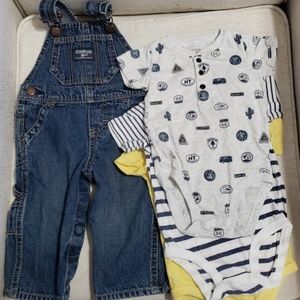 Bib overalls and 3 adventure bodysuit bundle